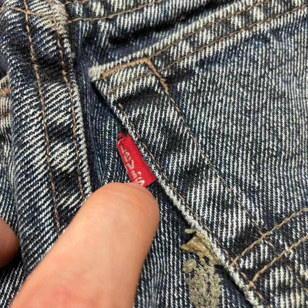 VTG 2000 Levis 550 stone wash indigo heavyweight denim jeans 36x32 USA blue‎